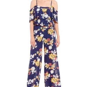 Laundry by Shelli Segal Women’s Floral Two Tier Ruffle Palazzo Jumpsuit Size 12